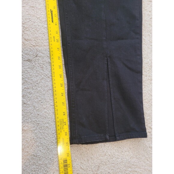 NWT Eloquii Women's Black Denim Front Split Hem Straight Leg Jeans Size 22 - Picture 8 of 11